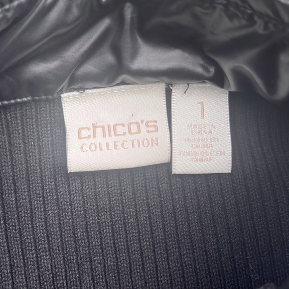 CHICO'S Collections Black Zip Front Vest Size 1 - Picture 6 of 8